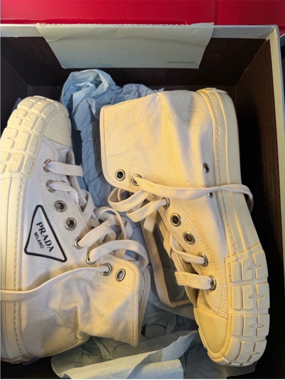Authentic Prada High-Top Canvas Sneakers